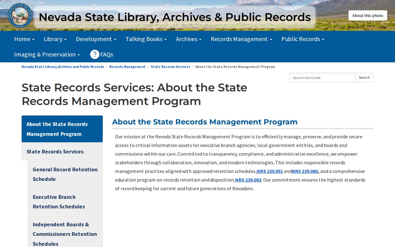 Nevada State Records Services archive resources for Carson City arrest files